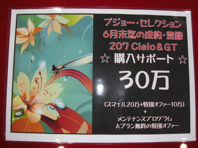 PEUGEOT　SELECTION　６月末迄！！