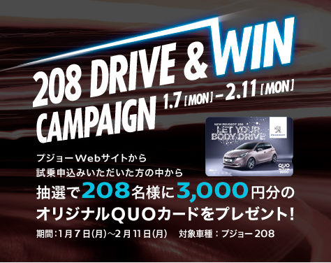 試乗申し込みでゲット！！新型208