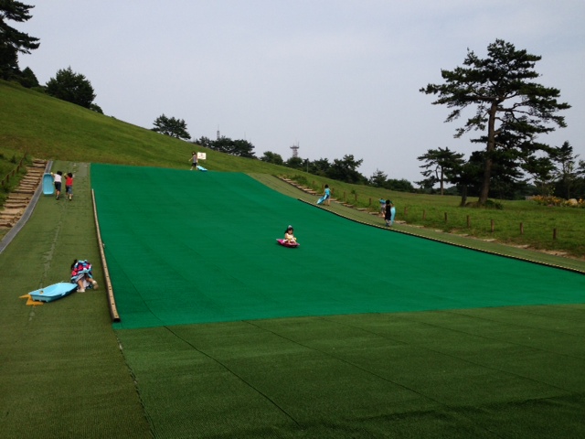 真夏に雪遊び